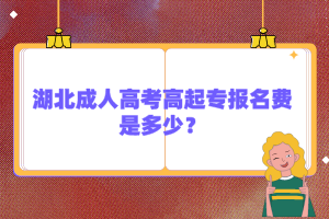 湖北成人高考高起专报名费是多少?