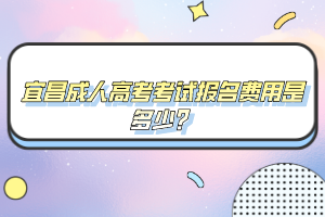 宜昌成人高考考试报名费用是多少?