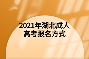 2021年湖北成人高考报名方式