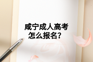 咸宁成人高考怎么报名?