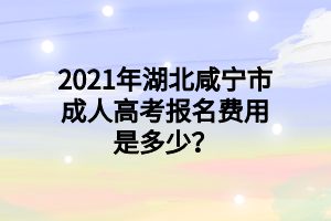 2021年湖北咸宁市成人高考报名费用是多少?