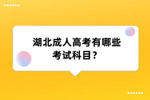 湖北成人高考有哪些考试科目？